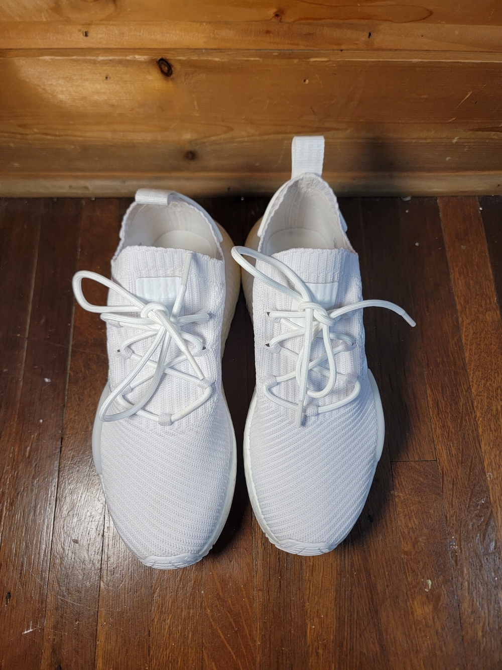 adidas Men's All-White Knit Running Sneakers